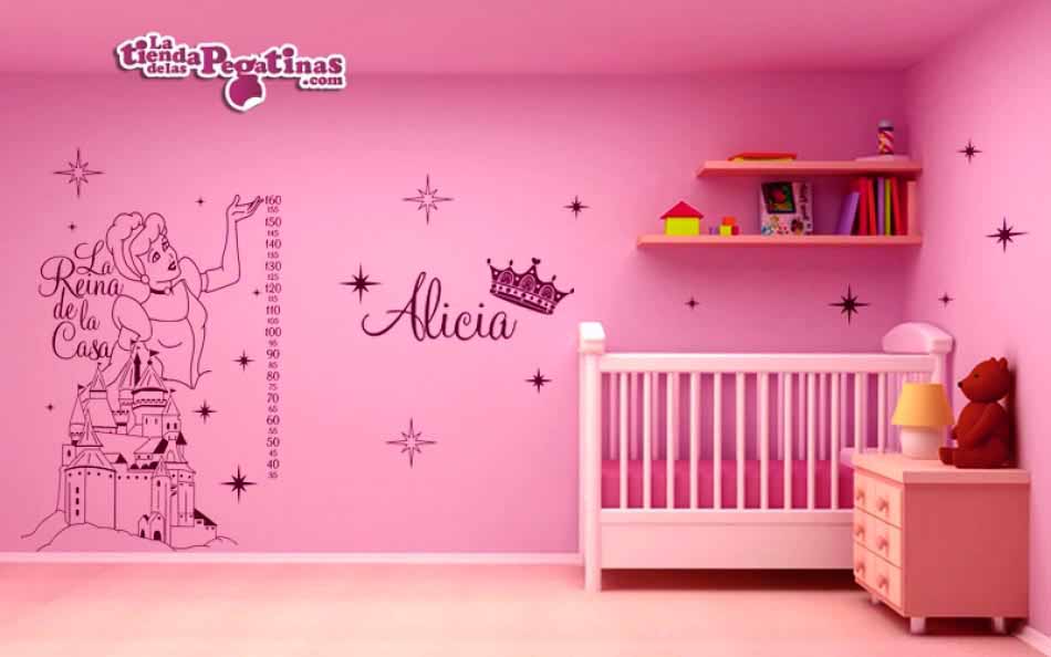 vinilo decorativo Infantiles medidor niña princesas